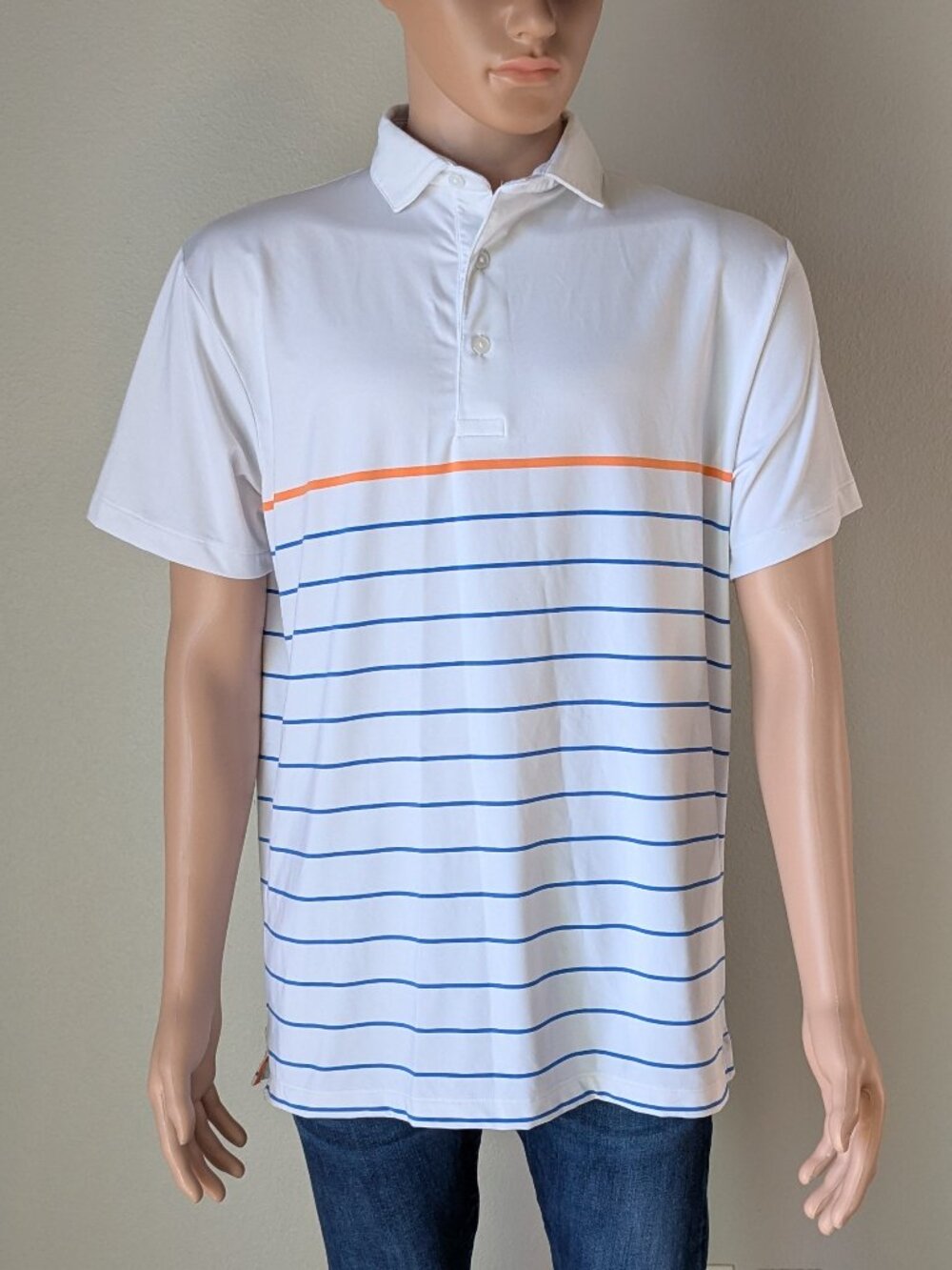 Mizzen Main Polo Shirt Men's Large White Golf Performance Phil Mickelson